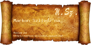 Markon Szilvána névjegykártya
